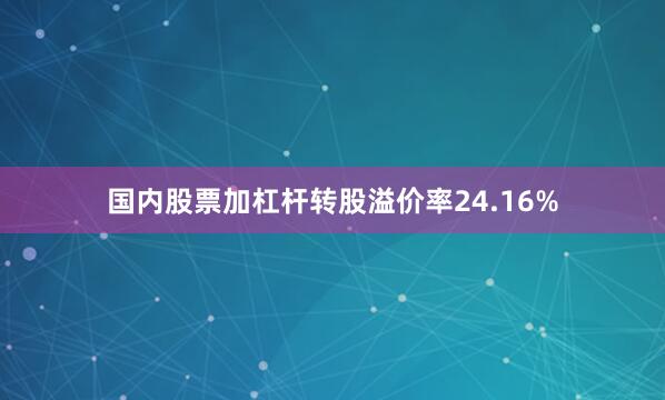 国内股票加杠杆转股溢价率24.16%